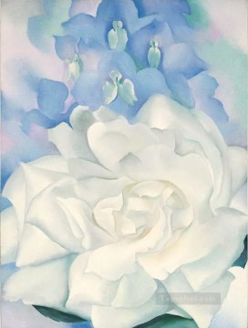 ホワイトローズとラークスパーNo2 ジョージア・オキーフ アメリカのモダニズム 精密主義 Oil Paintings